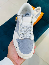 AJ-1 Low Stussy Grey White Red