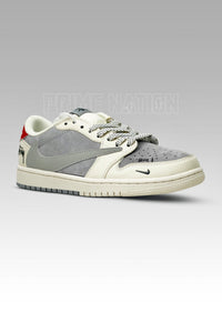 Jordan 1 low Stussy Grey White Red