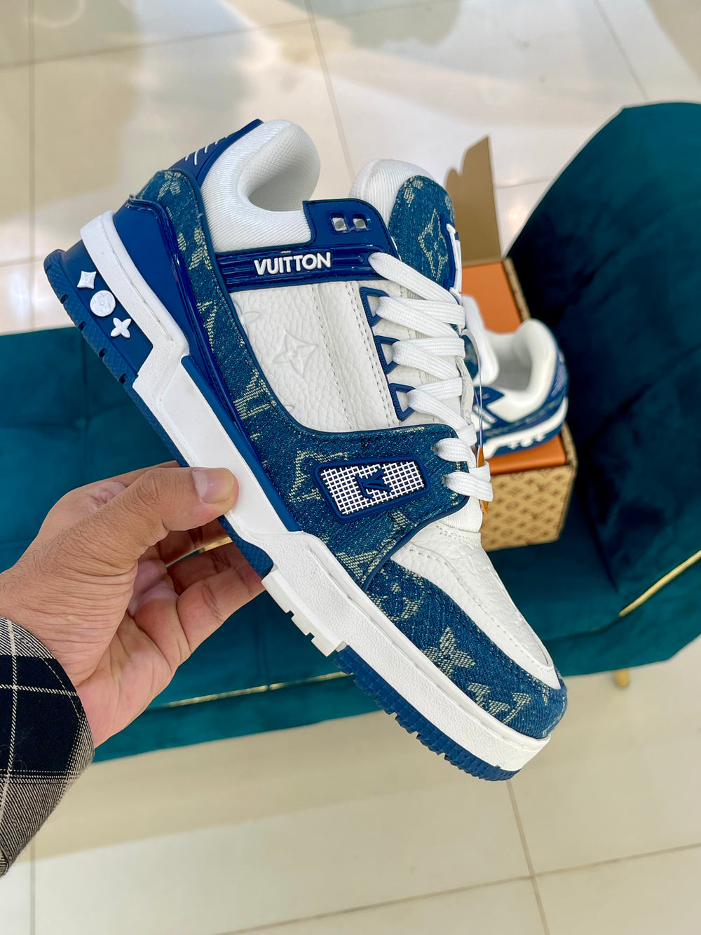 LV Trainer Blue Denim
