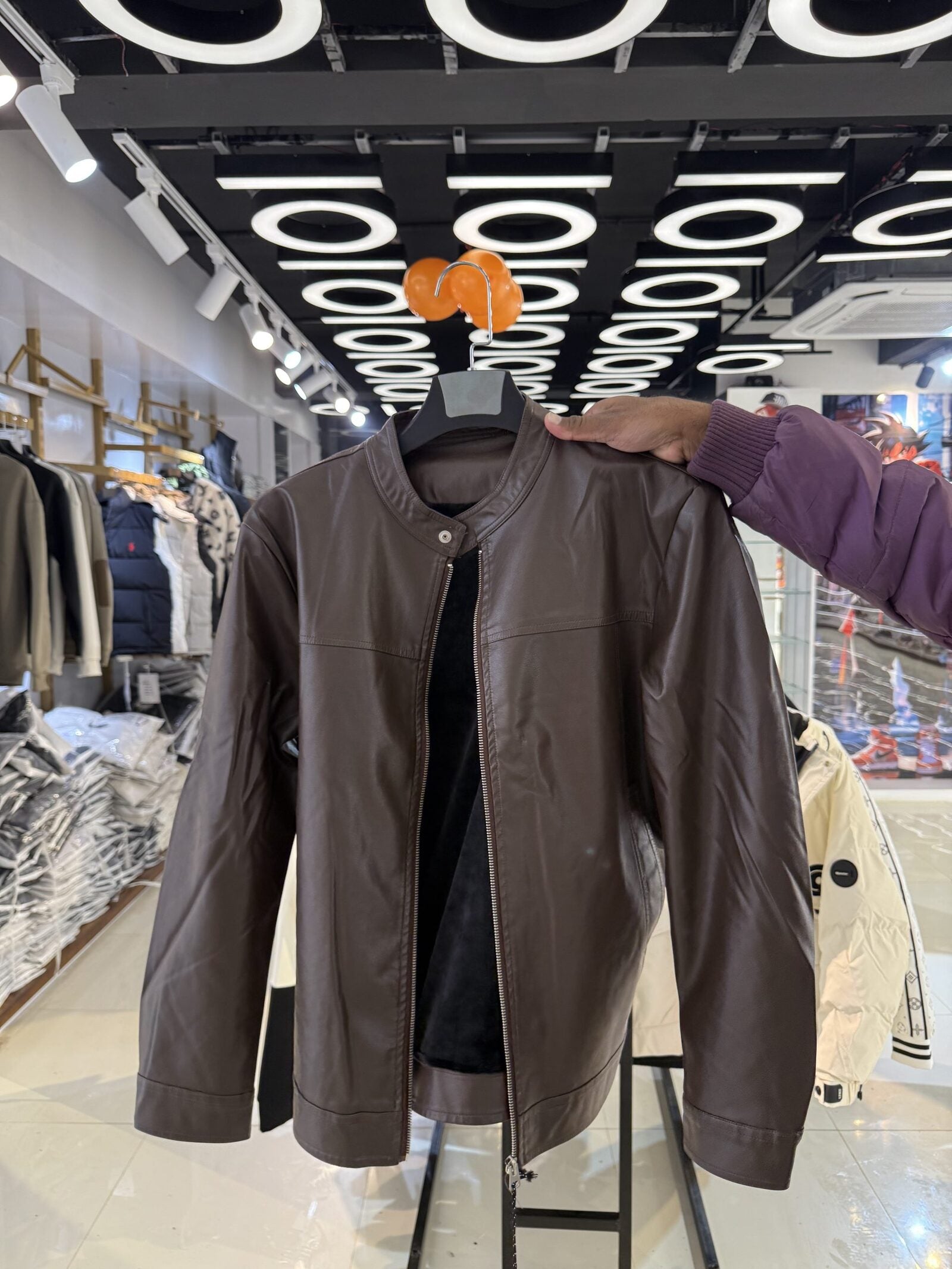 Brown Leather Jacket-66977