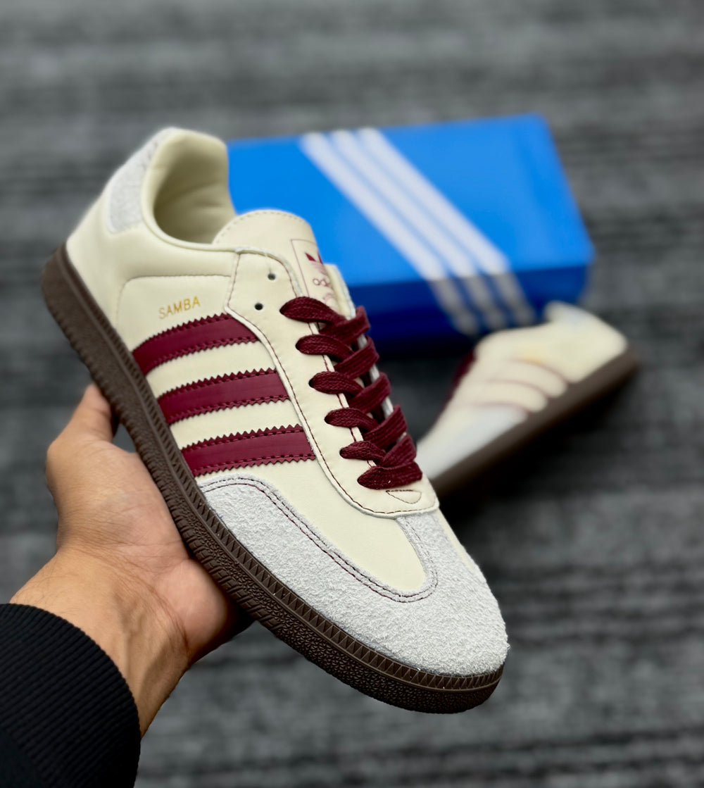 Adidas Samba White Maroon