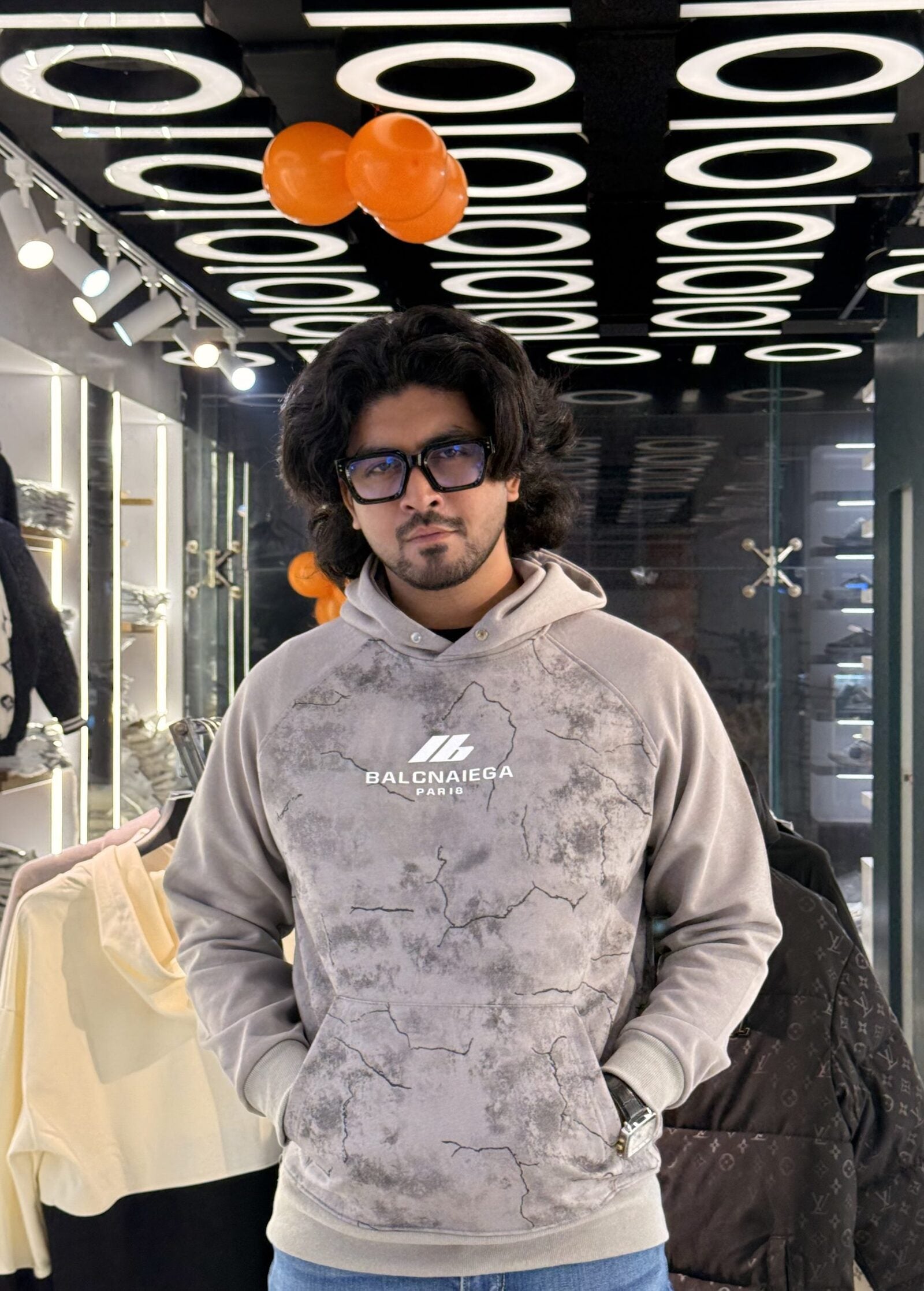 Balenciaga Cream white Hoodie-2323