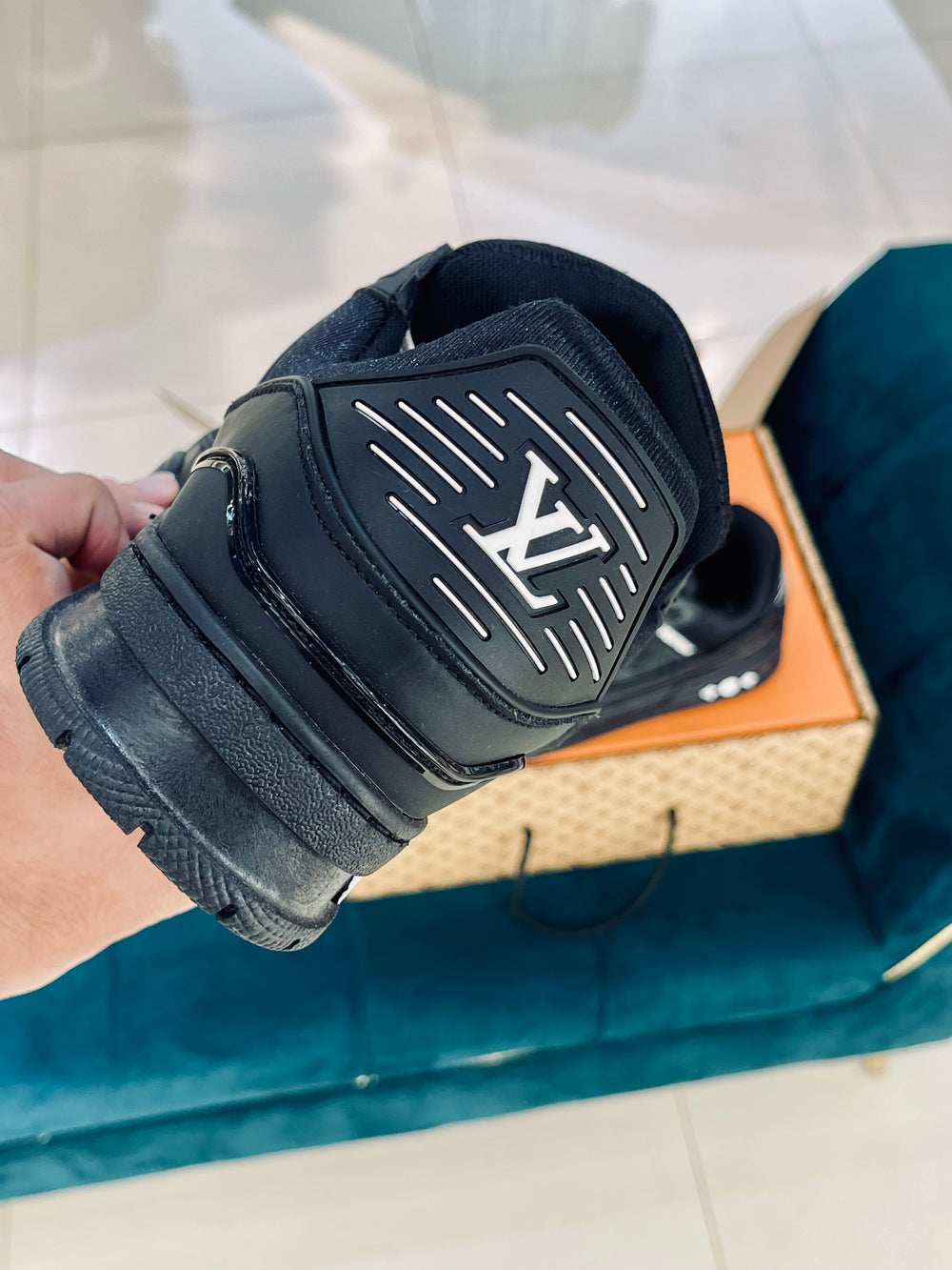 LV Trainer Black embossed Monogram