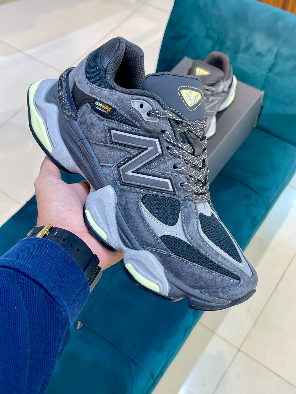 New Balance 9060 Black Cement Dry Lime