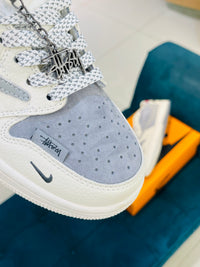 AJ-1 Low Stussy Grey White Red