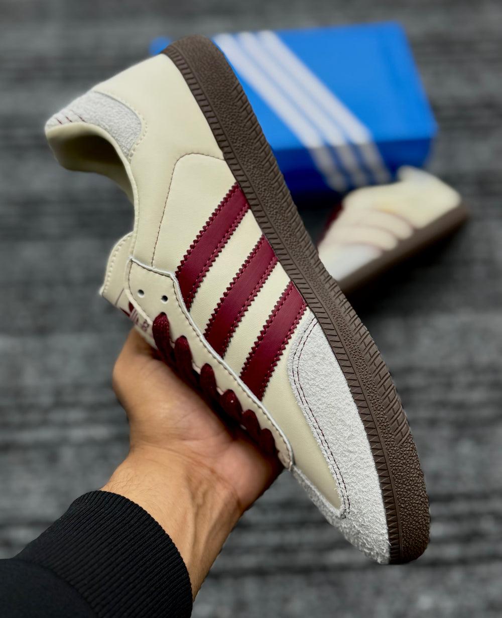 Adidas Samba White Maroon