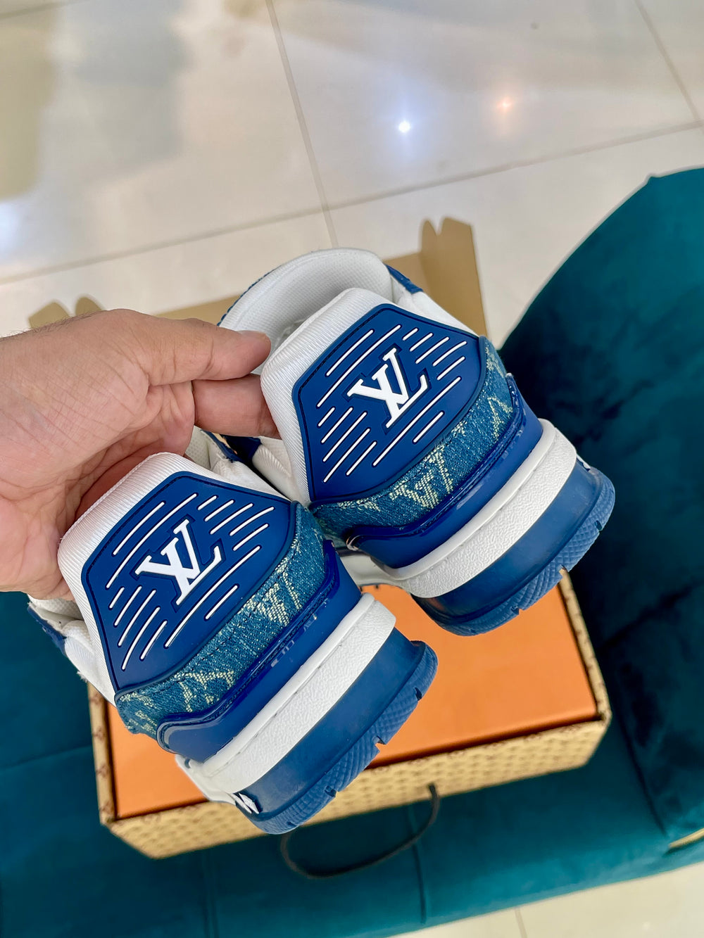 LV Trainer Blue Denim