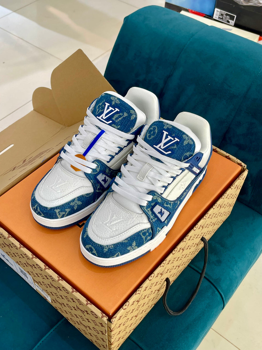 LV Trainer Blue Denim