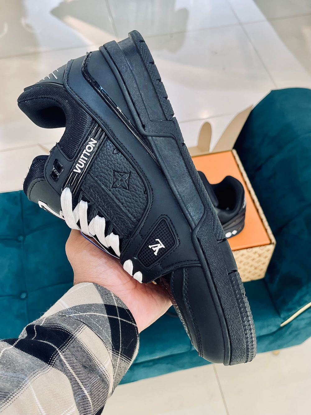 LV Trainer Black embossed Monogram