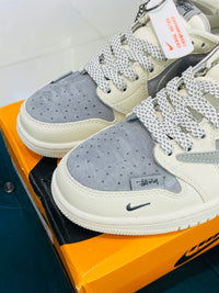 AJ-1 Low Stussy Grey White Red