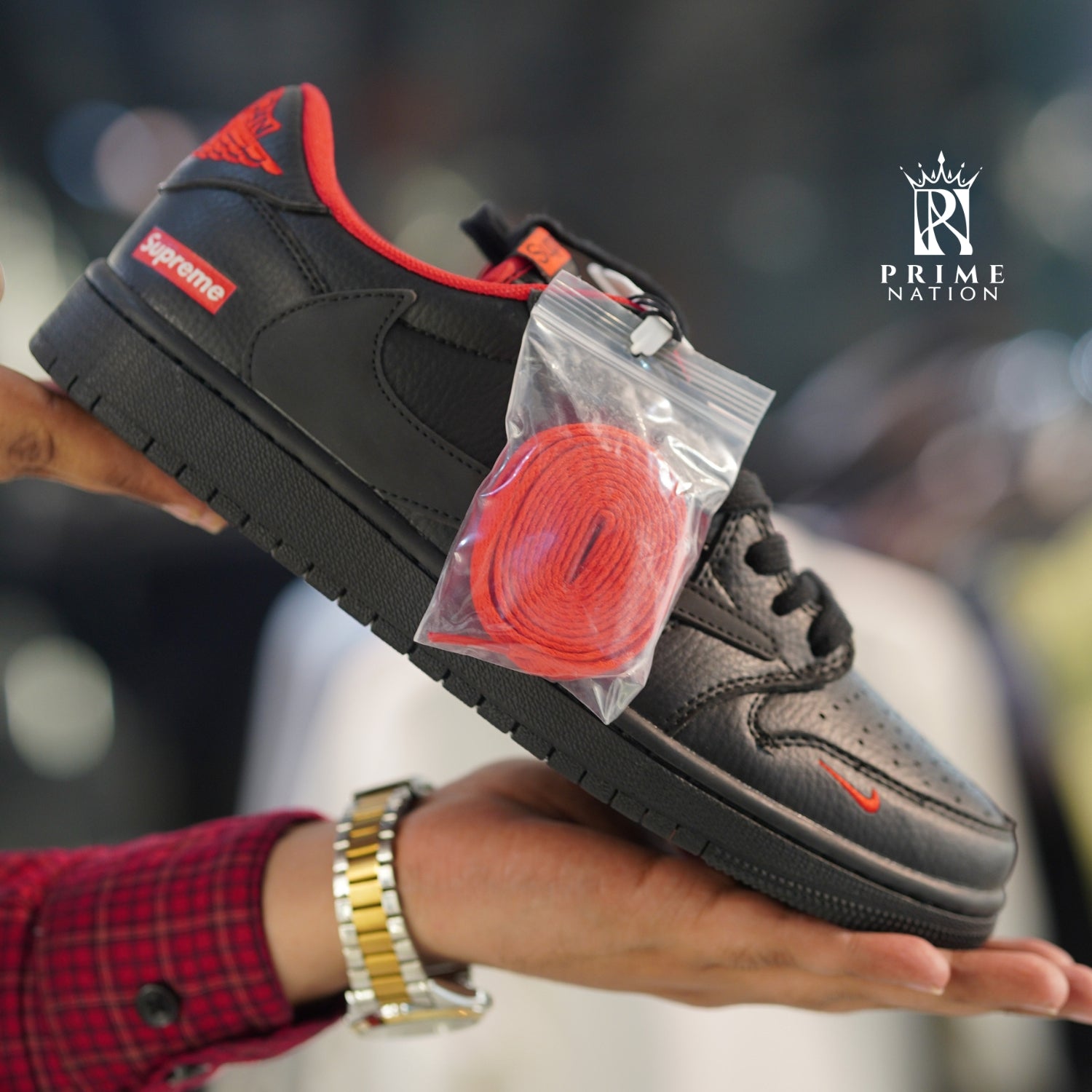 AJ-1 Low Full Black Supreme