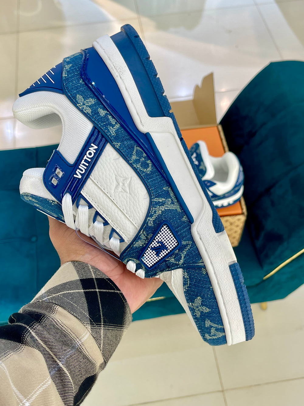 LV Trainer Blue Denim