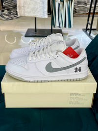 SB Dunk Low Supreme 94 White Metalic Silver