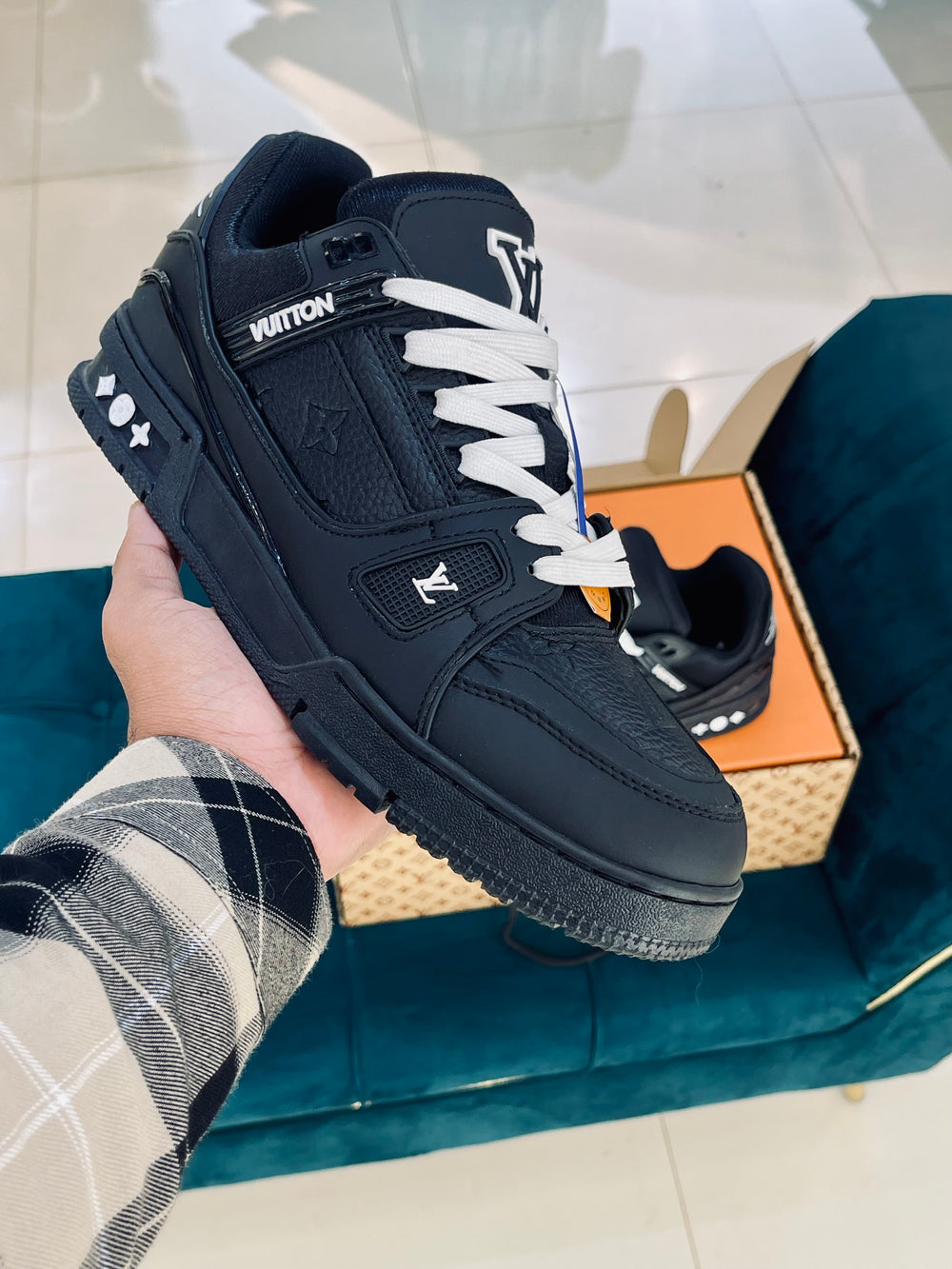 LV Trainer Black embossed Monogram